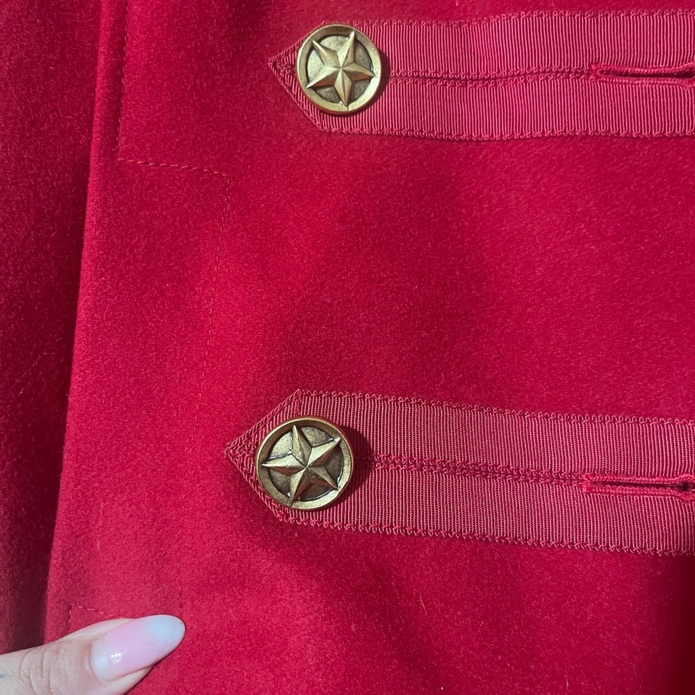 Tory Burch red pea coat - Picture 2 of 8